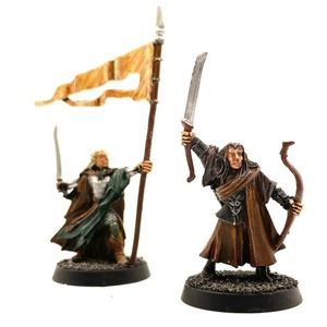 Wood Elf Command 2 Painted Miniatures Ranger Captain Banner Middle-Earth